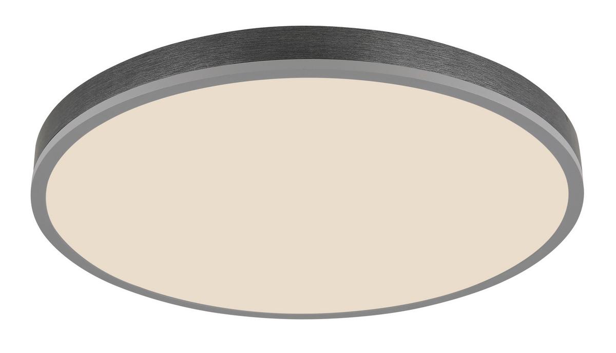 LED-Deckenleuchte Doro D: 60cm Silberfarben Weiß Dunkelgrau - Dunkelgrau/Silberfarben, Basics, Kunststoff/Metall (60/8,5cm) - Globo