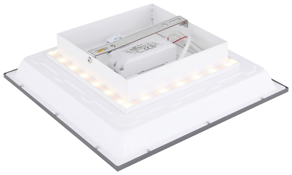 LED-Deckenleuchte Doro L: 30 cm - Opal/Graphitfarben, Basics, Kunststoff/Metall (30/30/6cm) - Globo