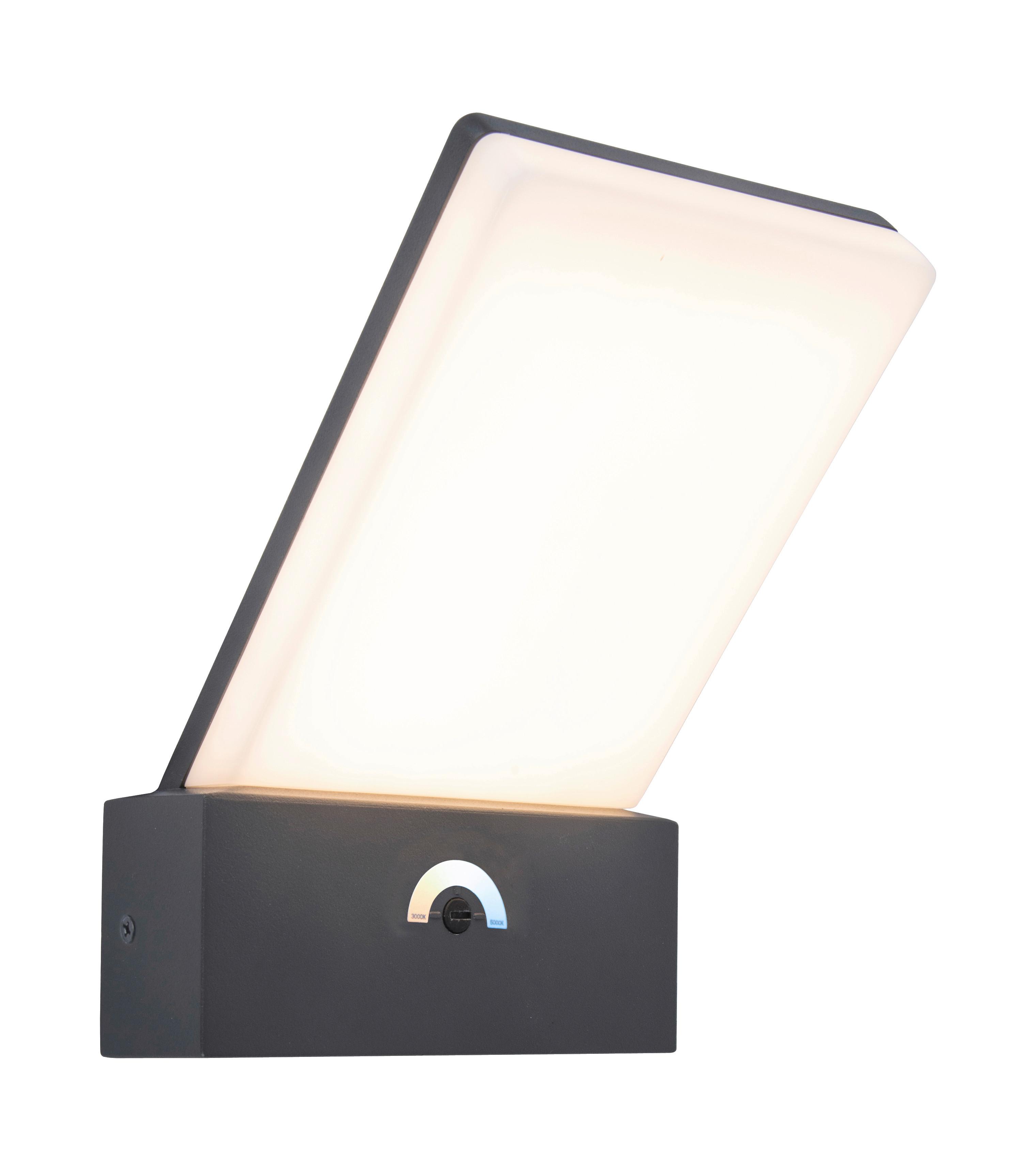 Außenwandleuchte Pano 17,5w Kunststoff Metall, Wandmontage - Anthrazit/Weiß, Basics, Kunststoff/Metall (15/7/24cm)