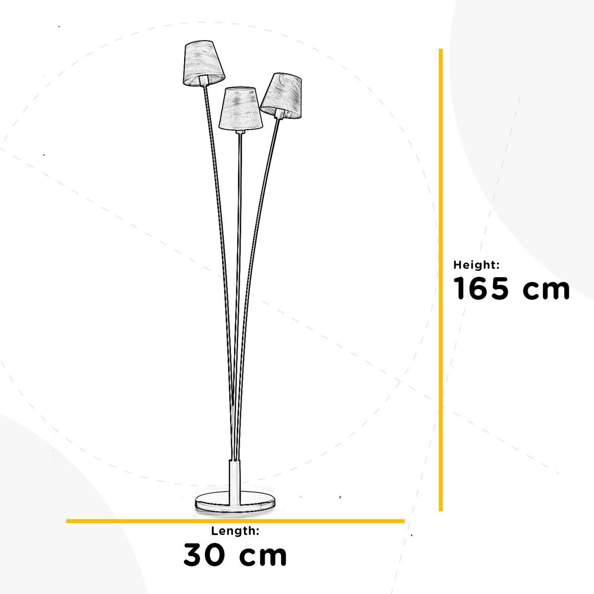 Stehleuchte 5067/pt3 - Eichefarben/Schwarz, KONVENTIONELL, Textil/Metall (30/165cm)