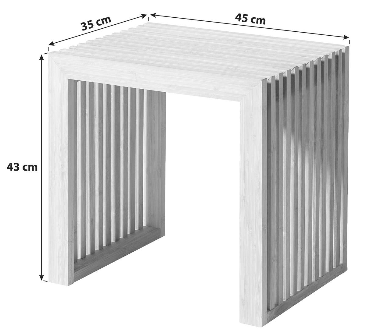 Hocker Rib - Teakfarben, KONVENTIONELL, Holz (45/43/35cm) - MID.YOU