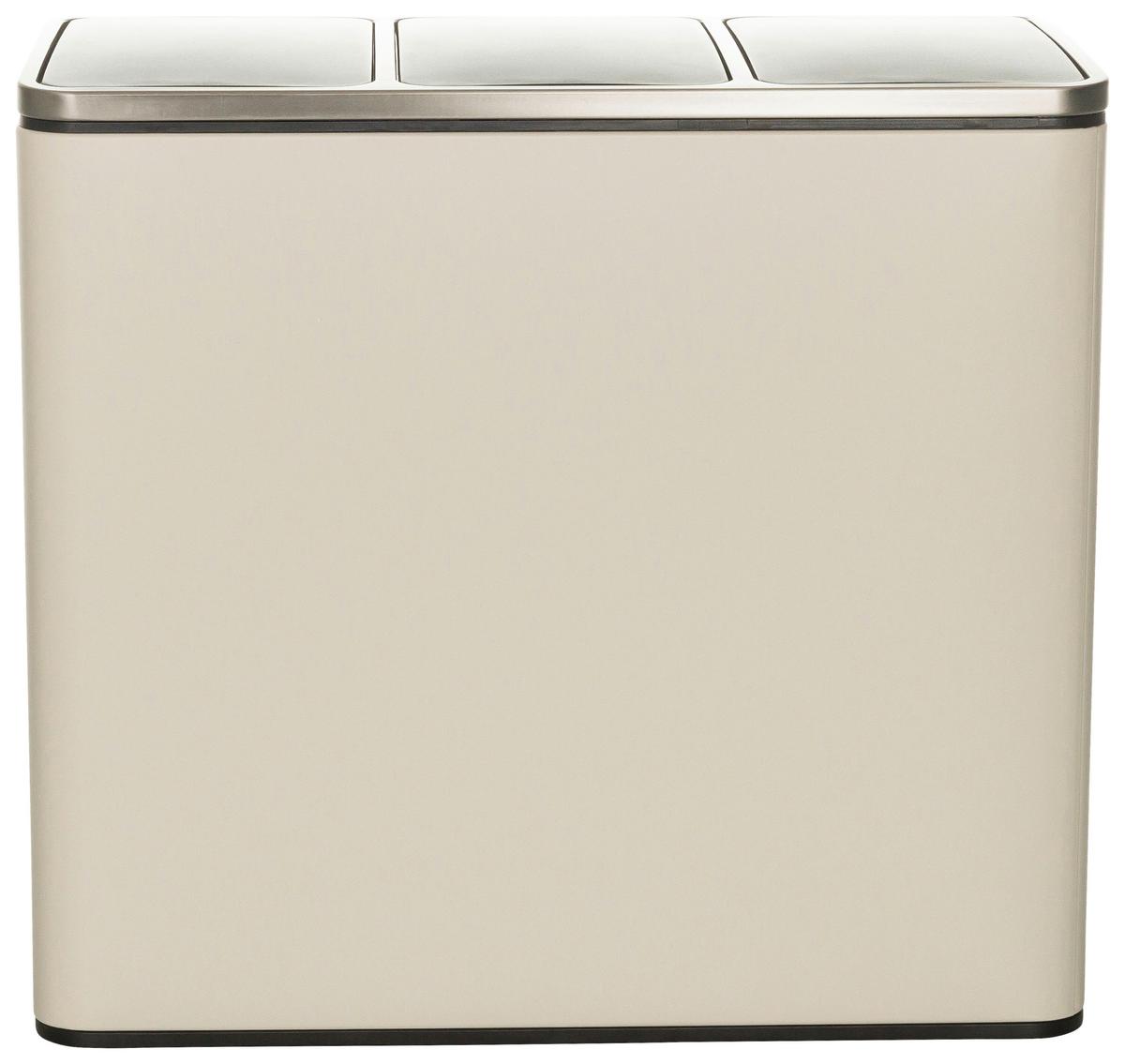 Abfallsammler Clean Ix - Beige/Schwarz, Basics, Kunststoff/Metall (61/56/31,5cm) - MID.YOU