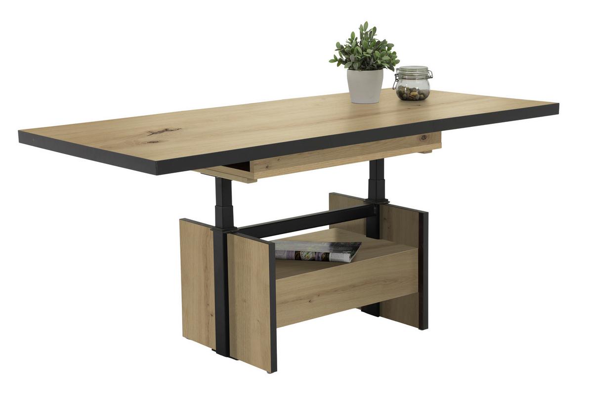 Couchtisch Noah Eiche Dekor L: 110-150 cm - Eiche Artisan, Design, Holzwerkstoff (110-150/70/54-73cm) - Livetastic