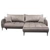 Ecksofa mit Bettkasten Letto 260x189 cm Velours Beige - Beige/Schwarz, Design, Textil (260/189cm) - MID.YOU