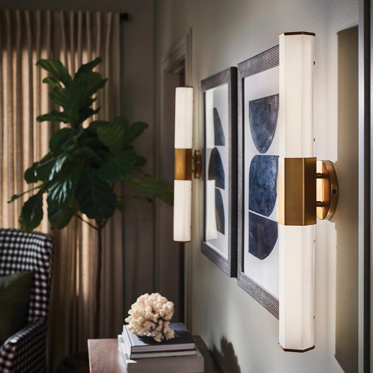 Bad-wandleuchte Facet Ip44 2-Flammig In Messingfarben - Messingfarben, Design, Glas/Metall (65,9/12,7/10.5cm) - Elstead Lighting