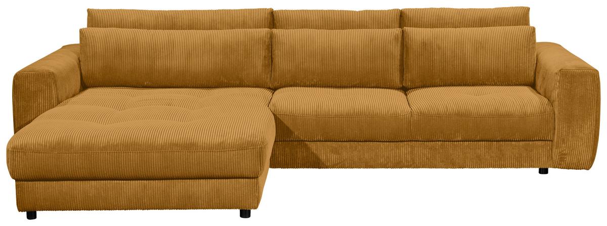Ecksofa Barura 2s. Urc Gelb S: 194/333 Cm - Gelb/Schwarz, KONVENTIONELL, Holzwerkstoff/Textil (194/333cm) - MID.YOU