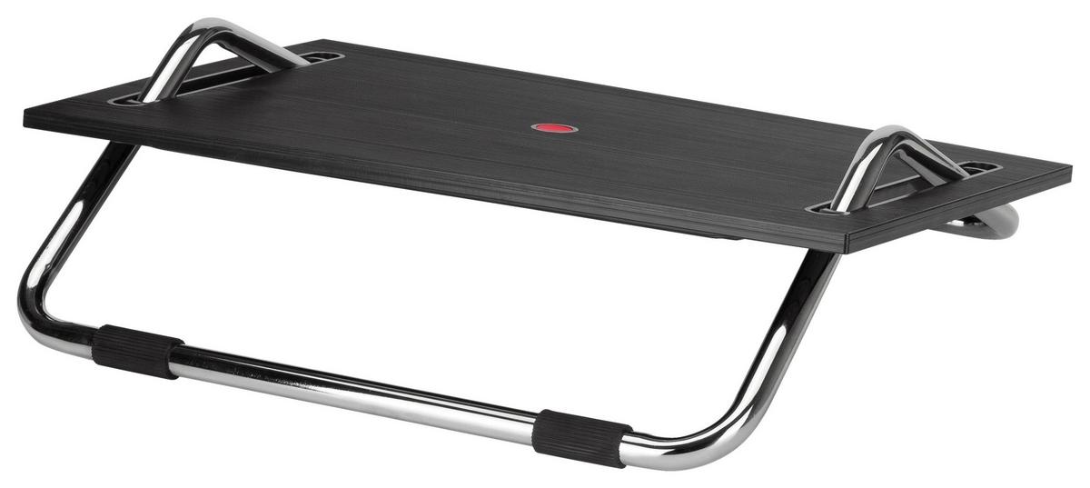 Fußstütze Podi Iii - Chromfarben/Schwarz, Basics, Kunststoff/Metall (48/15/40cm) - MID.YOU