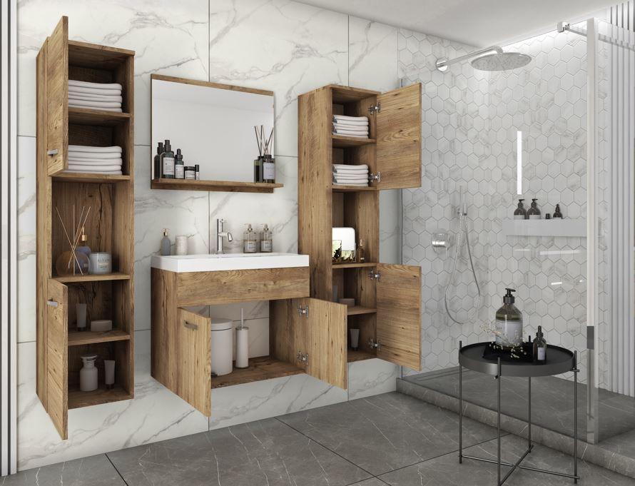 Badezimmer in Eichefarben