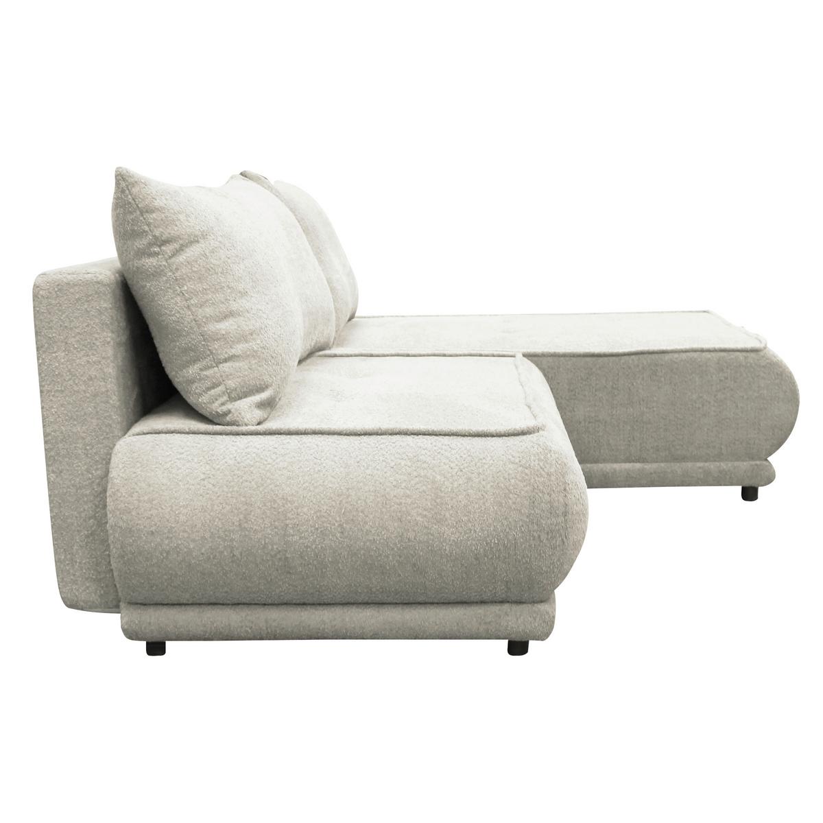 Ecksofa Paros Creme 277x179 Cm - Creme/Schwarz, Design, Textil (277/179cm) - MID.YOU