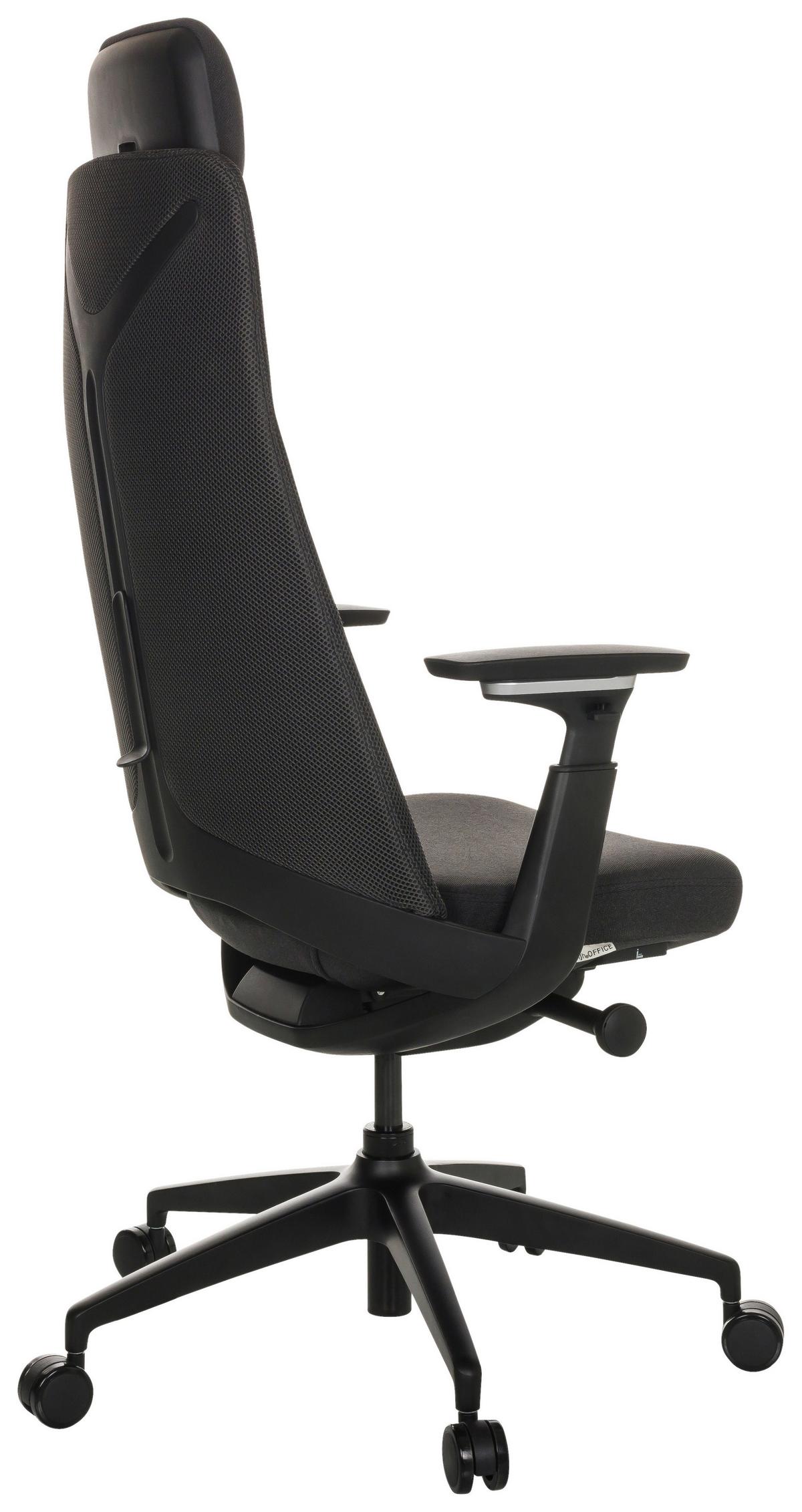 Drehstuhl Yucano - Schwarz, Basics, Kunststoff/Textil (68/120-131/60cm) - MID.YOU