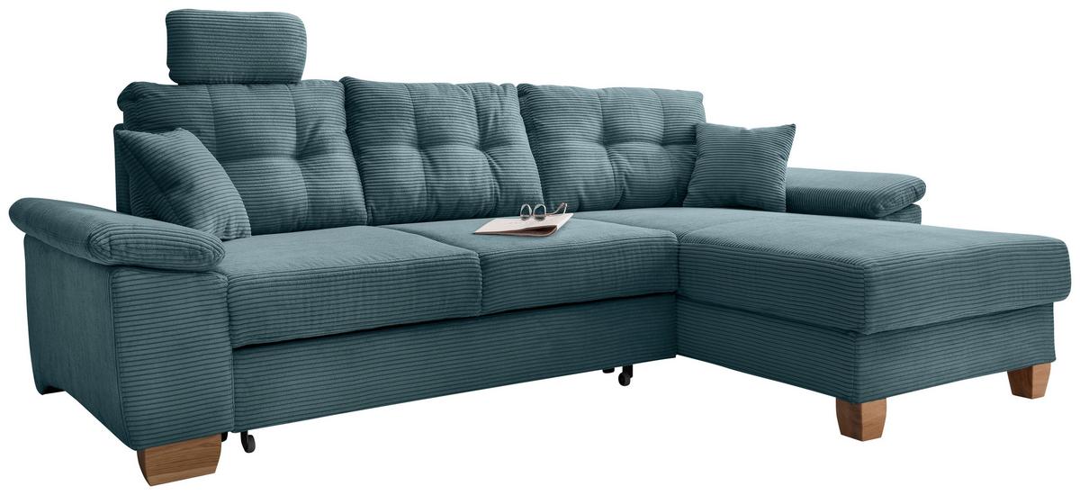 Ecksofa Brizzini Petrol S: 270x176 Cm - Petrol/Naturfarben, MODERN, Textil (270/176cm) - Livetastic