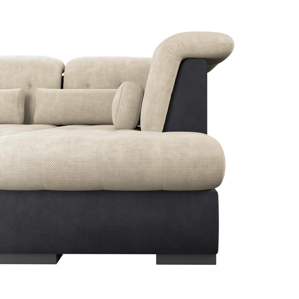 Wohnlandschaft Madera Cremefarben S: 358x212 cm - Anthrazit/Creme, KONVENTIONELL, Kunststoff/Textil (190/358/212cm)