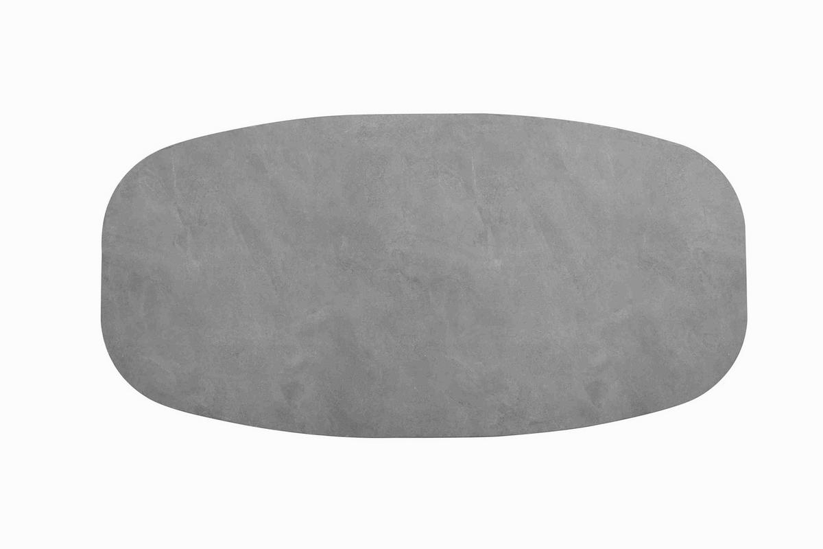 Esstisch Oval B: 200 Cm, Grau, Schwarz - Schwarz/Grau, Design, Holzwerkstoff/Metall (200/100/76cm) - MID.YOU