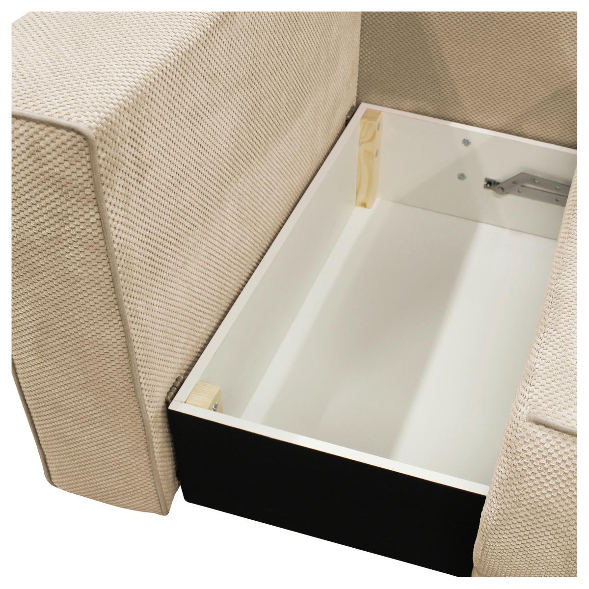 Récamiere Iga Li Creme B: 168 cm - Creme/Schwarz, Design, Textil (168/73/99cm) - MID.YOU