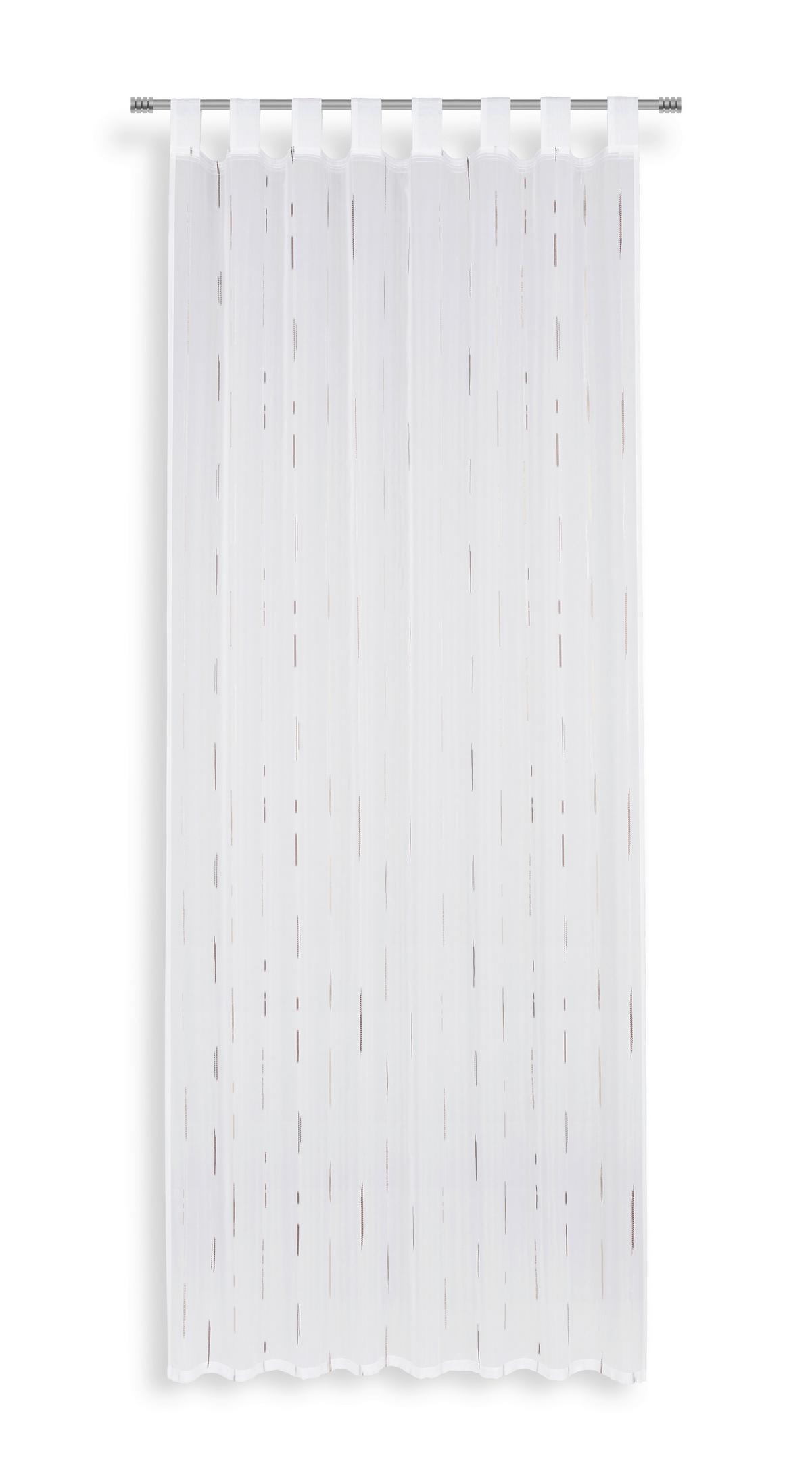 Vorhang mit Schlaufen und Band Arzu 140x255 cm Braun/Weiß - Braun/Weiß, MODERN, Textil (140/255cm) - Luca Bessoni