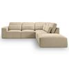Ecksofa Lux Beige S: 305x281cm - Beige/Schwarz, Basics, Holz/Textil (305/281cm) - MID.YOU