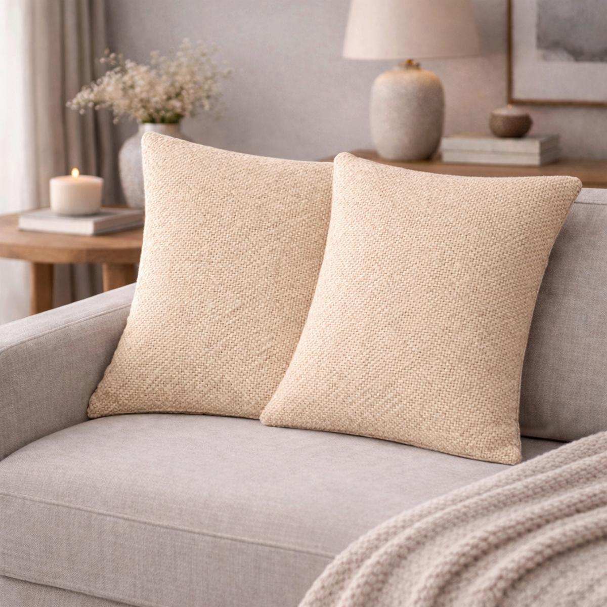 Kissenhüllen-Set Fjella - Naturfarben, Basics, Textil (40/40cm)