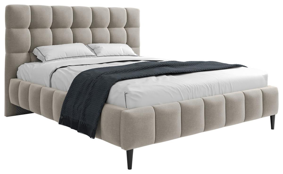 Polsterbett mit Lattenrost 180x200 cm Magic Beige - Beige/Schwarz, MODERN, Holzwerkstoff/Textil (180/200cm) - MID.YOU