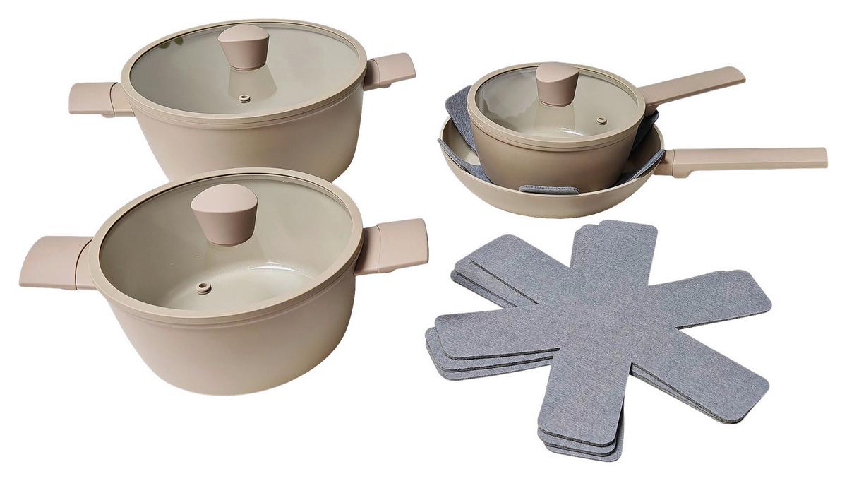 Kochtopfset Jacques - Klar/Creme, Design, Glas/Kunststoff - James Wood