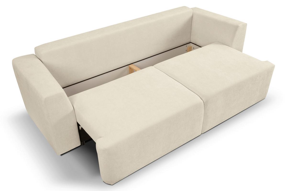 Schlafsofa Point Creme B: 250cm - Creme/Schwarz, Basics, Holz/Textil (250/95/99cm) - MID.YOU