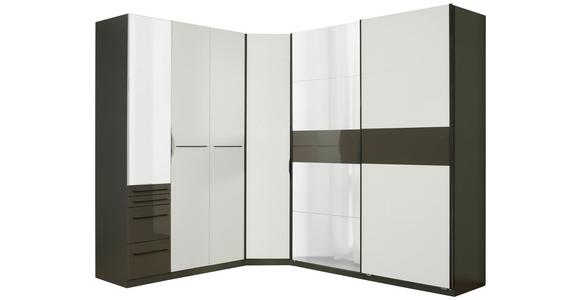 Eckschrank Mit Spiegel B: 225cm Ondega Anthrazit/Weiß - KONVENTIONELL (225/242,2/319cm) - Ondega