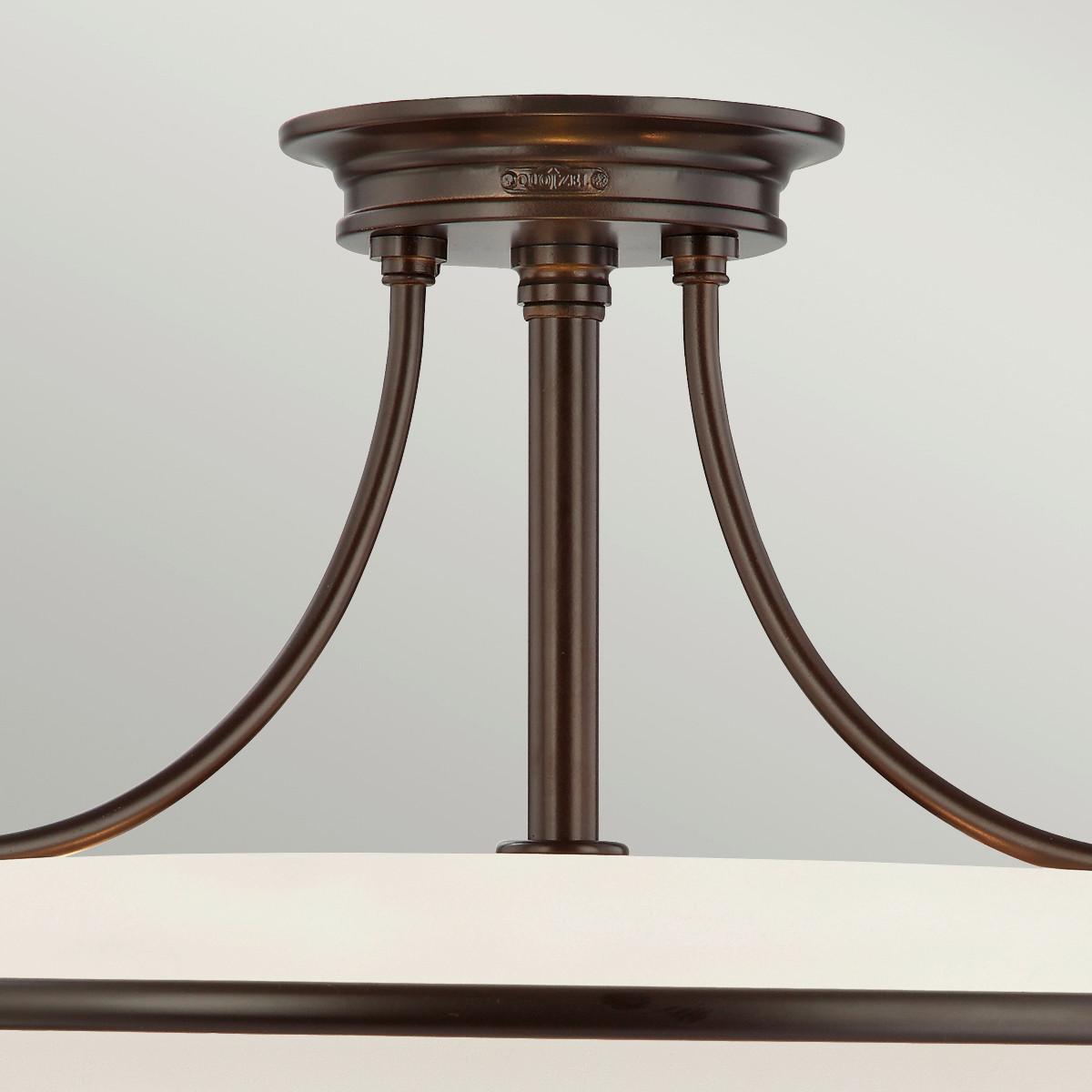 Deckenleuchte Qz-Griffin-Sfm-Pn - Dunkelbraun/Bronzefarben, Natur, Glas/Metall (53.3/35.6cm) - Elstead Lighting