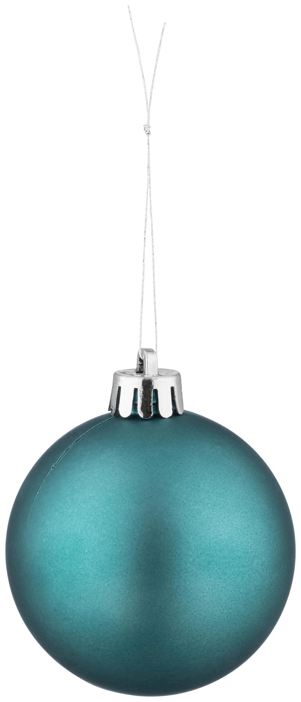 CHRISTBAUMKUGEL-SET Maya, Türkis, 30-teilig - Türkis, KONVENTIONELL, Kunststoff (6cm) - Luca Bessoni