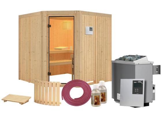 Sauna Nizza mit externer Steuerung - Naturfarben, MODERN, Holz (196/198/196cm) - KARIBU Sauna Nizza mit externer Steuerung - Naturfarben, MODERN, Holz (196/198/196cm) - KARIBU