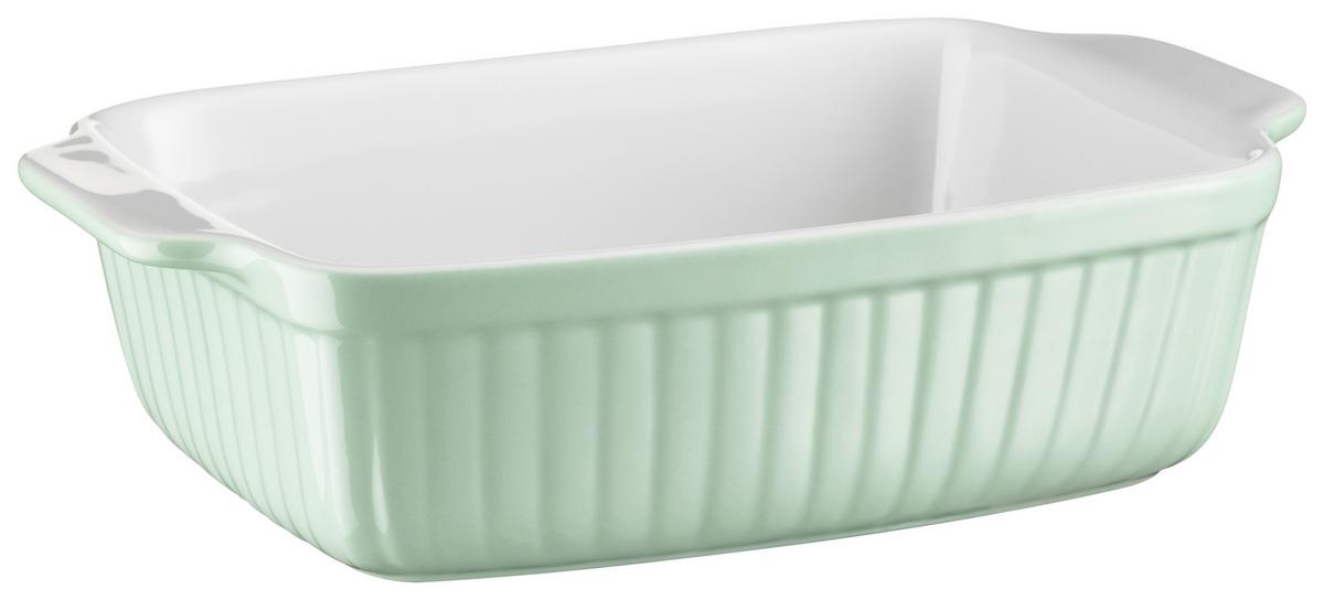 Auflaufform Keramik 2er-Set Hellgrün Rechteckig B: 29,5 cm - Hellgrün, Basics, Keramik (29,5/38/14,5cm) - Mäser