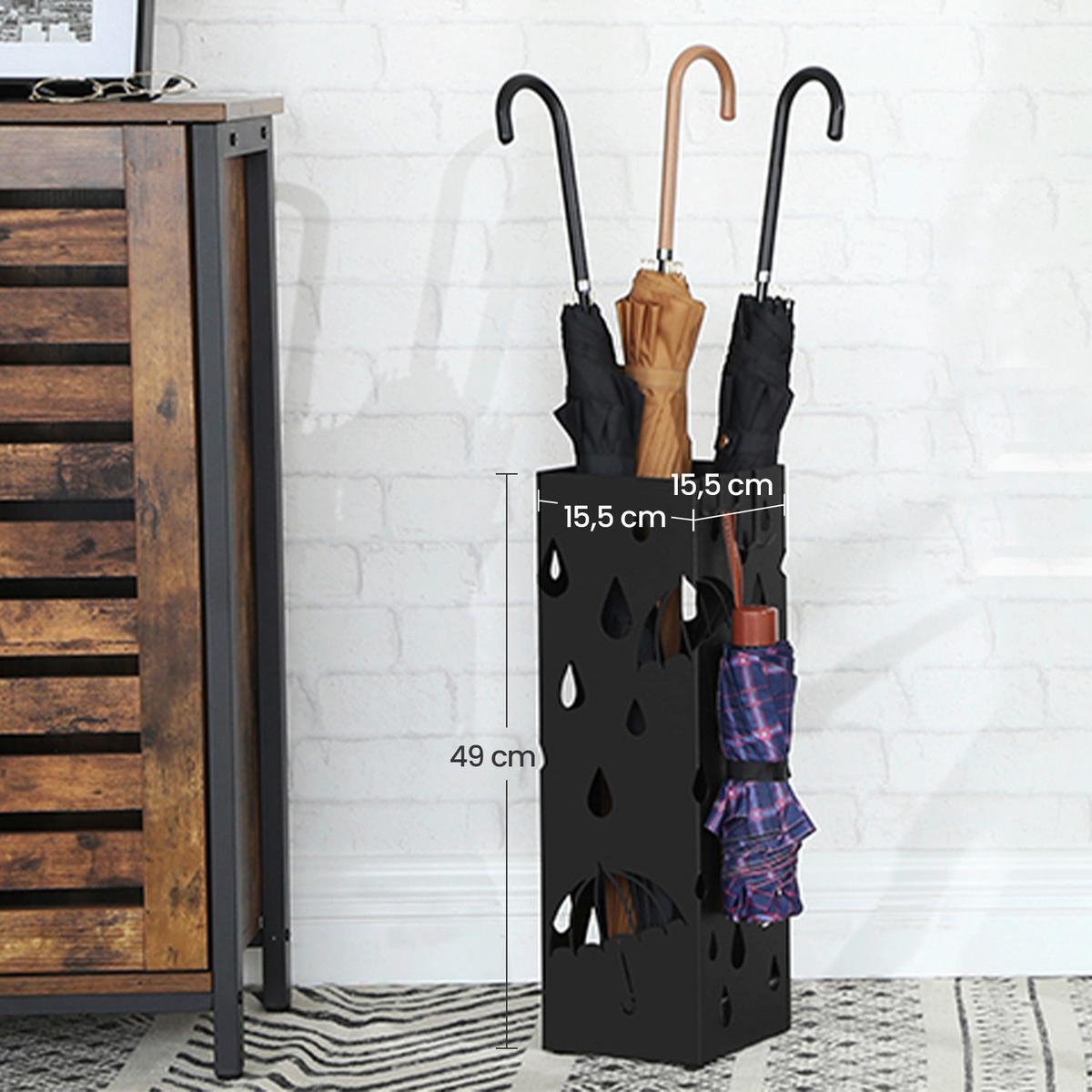 Schirmständer Schwarz B: 15,5 cm - Schwarz, Basics, Metall (15,5/49/15,5cm)