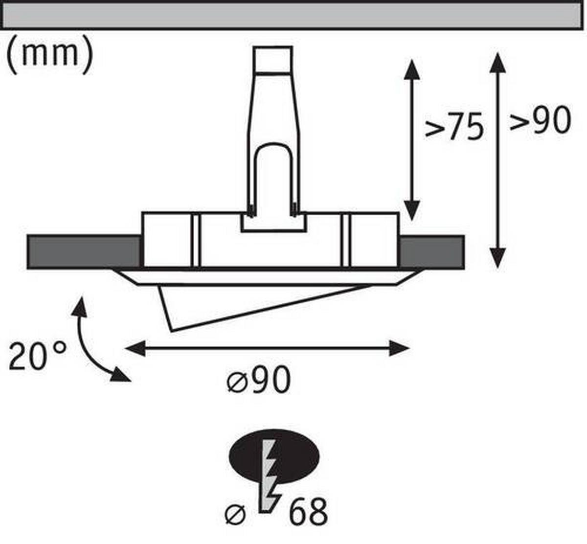 Deckenleuchte 3er-Set Ø 9 cm ohne Leuchtmittel, Rund - Basics, Metall (9cm) - Paulmann
