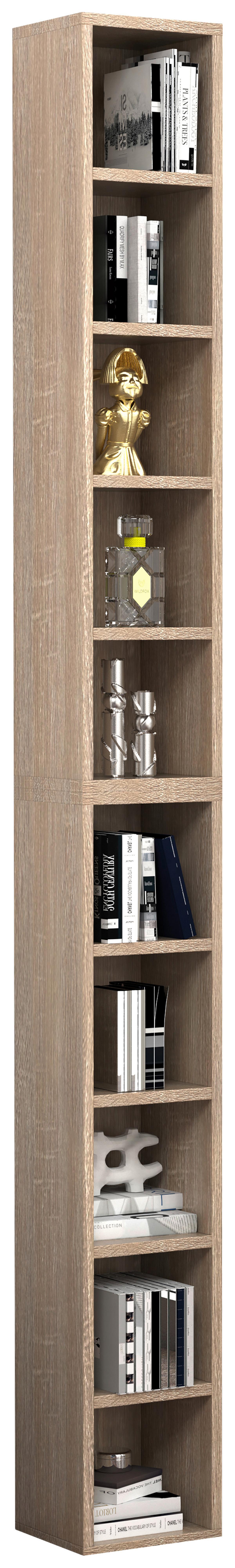 CD-Regal Megosa Sonoma Eiche Dekor - Sonoma Eiche, Design, Holzwerkstoff (40/94/17cm) - MID.YOU