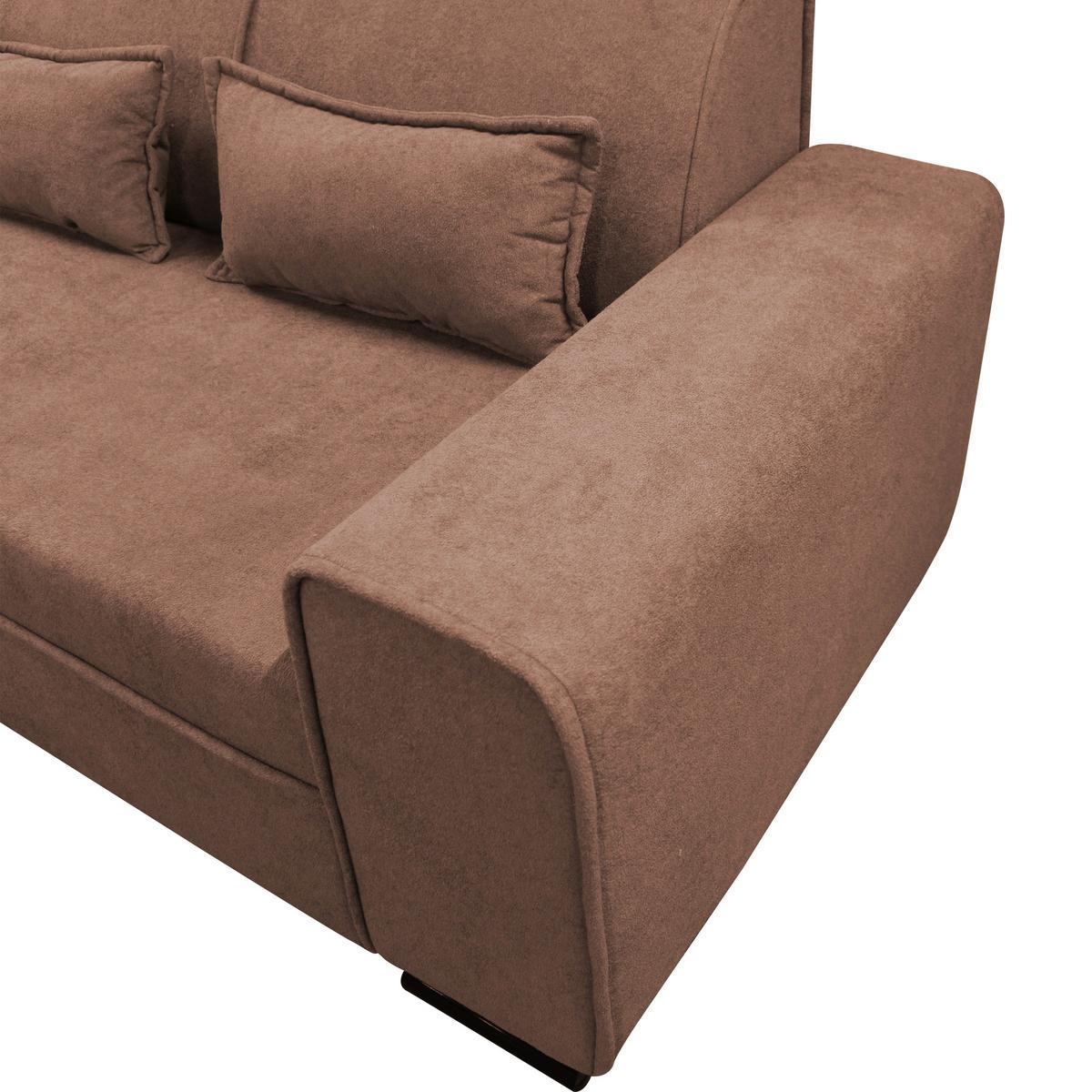 Ecksofa Classic Altrosa 175x270 Cm - Schwarz/Altrosa, Design, Textil (175/270cm) - MID.YOU