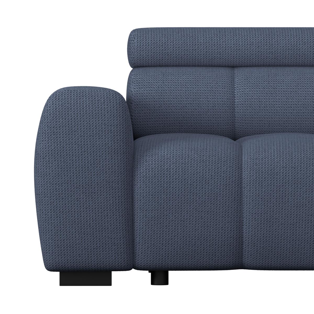 Ecksofa Fargo S Blau, B: 285 Cm - Blau/Schwarz, Trend, Textil (285/168cm)