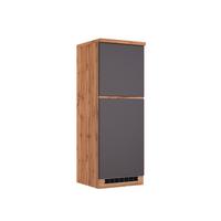Kühlschrank-umbauschrank Turin B: 60 Cm Grau/wotaneiche Dekor - Eiche Wotan/Grau, Design, Holzwerkstoff (60/166/60cm) - Held