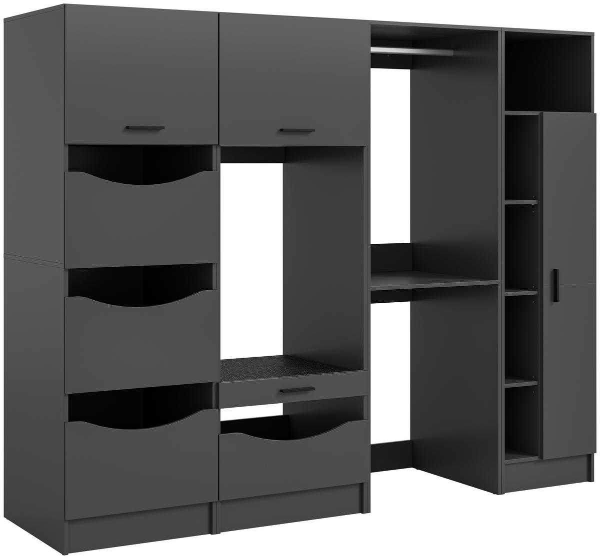 Prádelna Free Antracit - antracitová, Basics, kompozitní dřevo (242/195/68cm) - MID.YOU