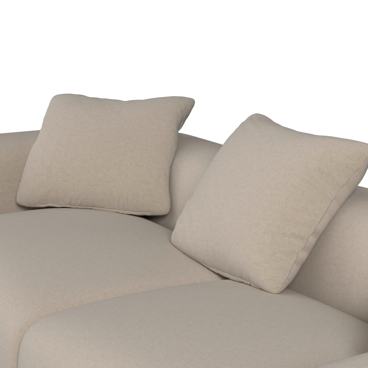 Pohovka TALIA, béžový samet, max.360 kg - khaki/přírodní barvy, Moderní, dřevo/textil (237/61/99cm) - Bessagi Home