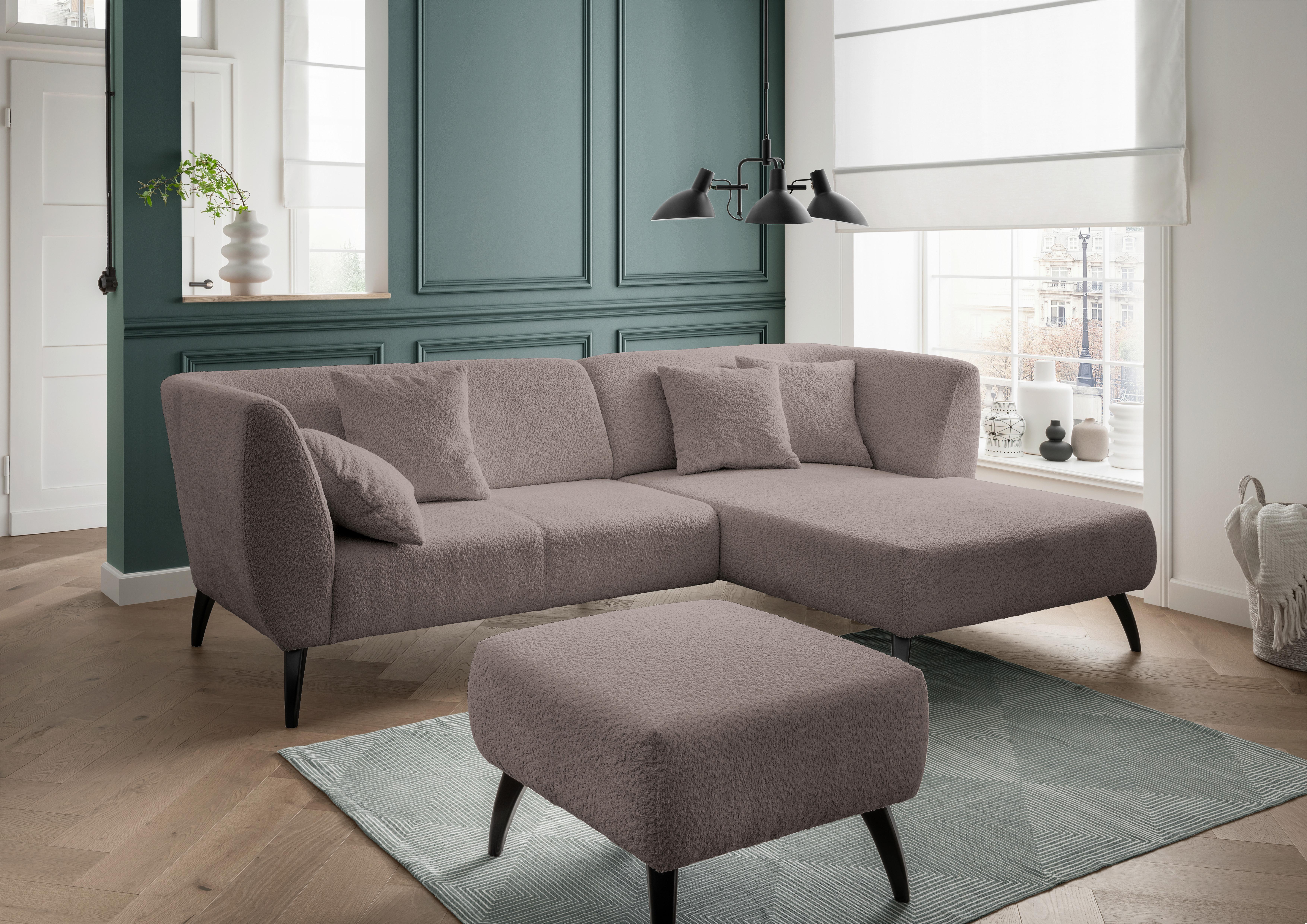 Hocker Colori Taupe H: 44 cm - Taupe/Schwarz, MODERN, Textil (66/44/66cm) - MID.YOU