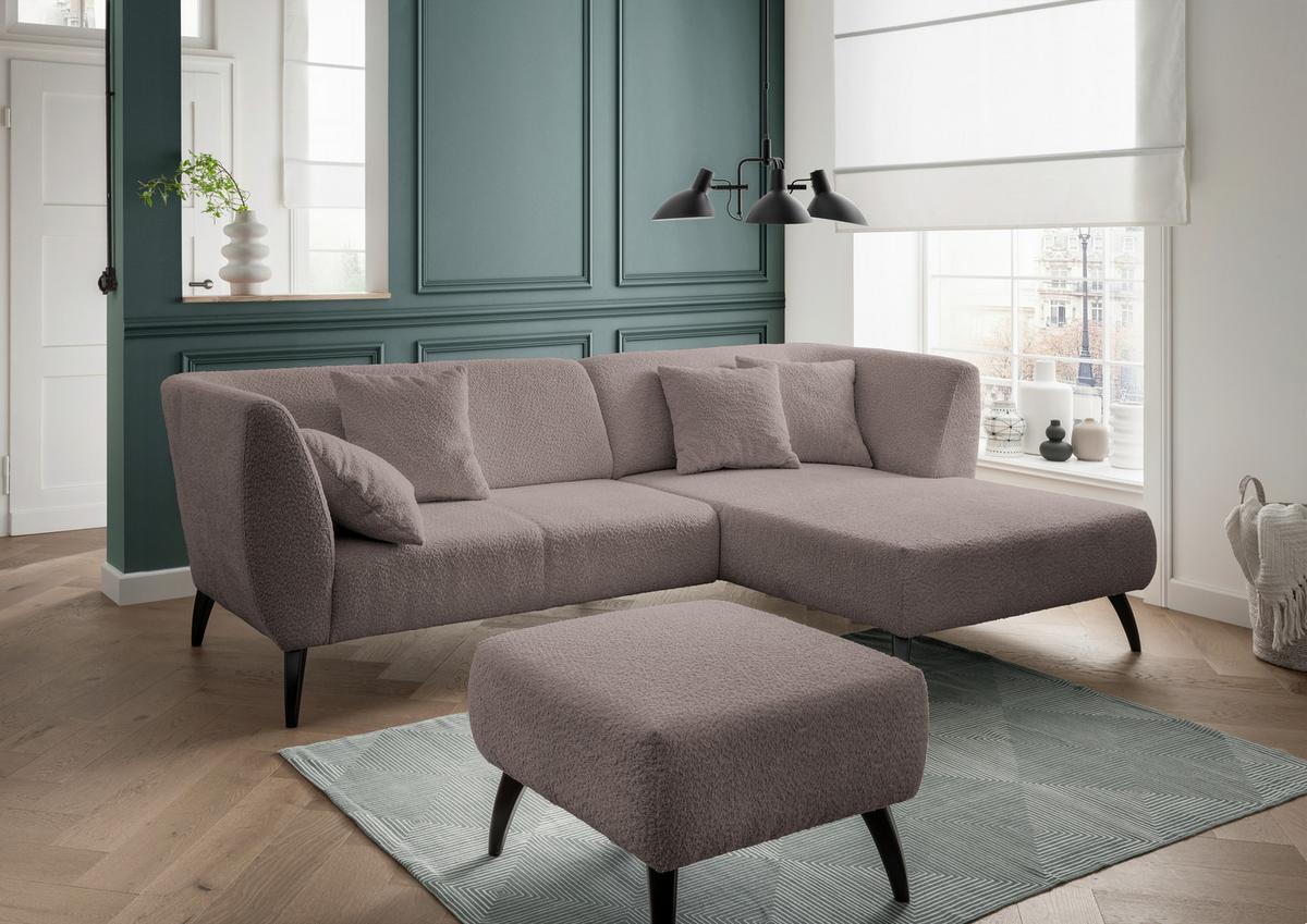 Hocker Colori Taupe H: 44 cm - Taupe/Schwarz, MODERN, Textil (66/44/66cm) - MID.YOU