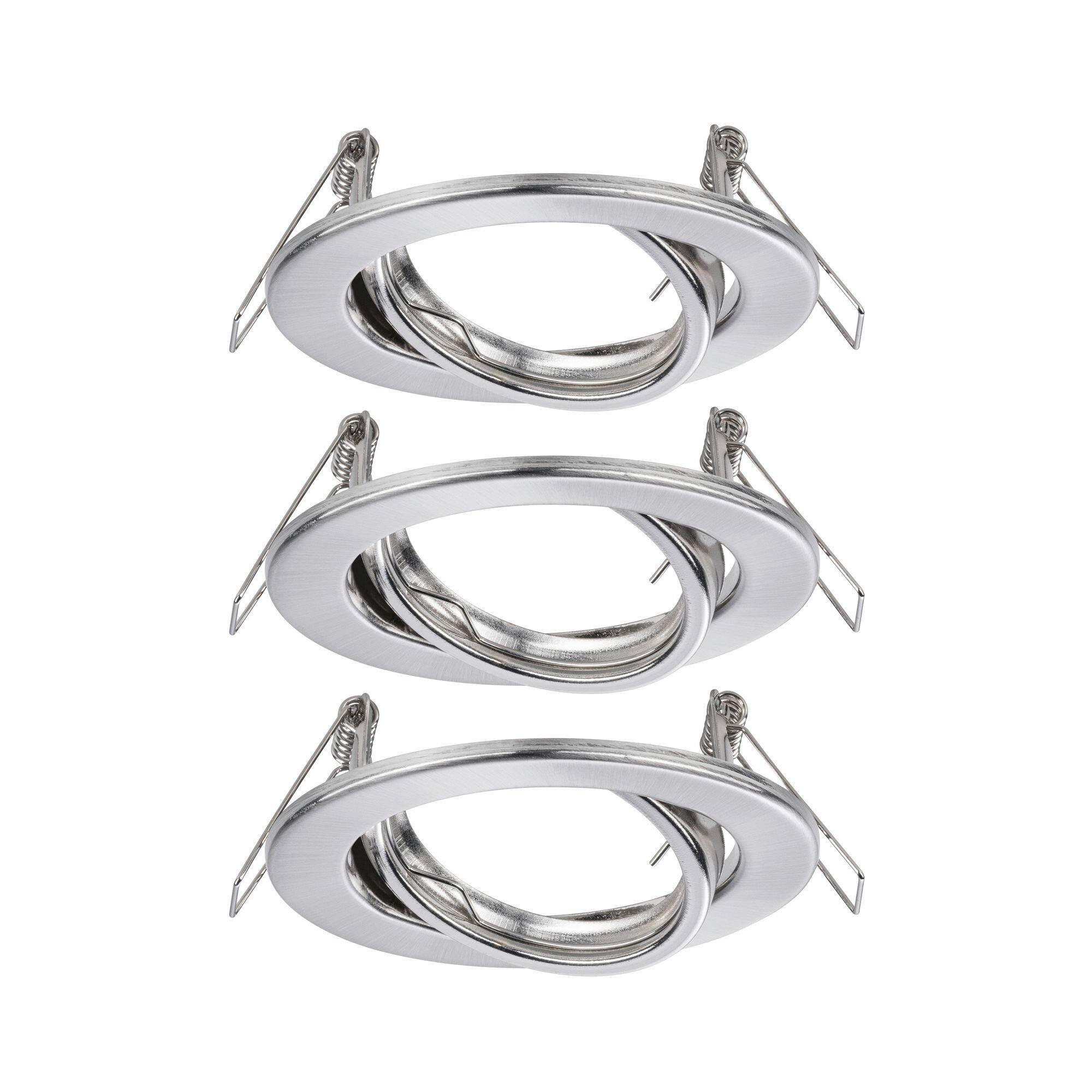 Deckenleuchte 3er-Set Ø 9 cm ohne Leuchtmittel, Rund - Basics, Metall (9cm) - Paulmann