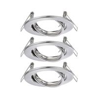 Deckenleuchte 3er-Set Ø 9 cm ohne Leuchtmittel, Rund - Basics, Metall (9cm) - Paulmann
