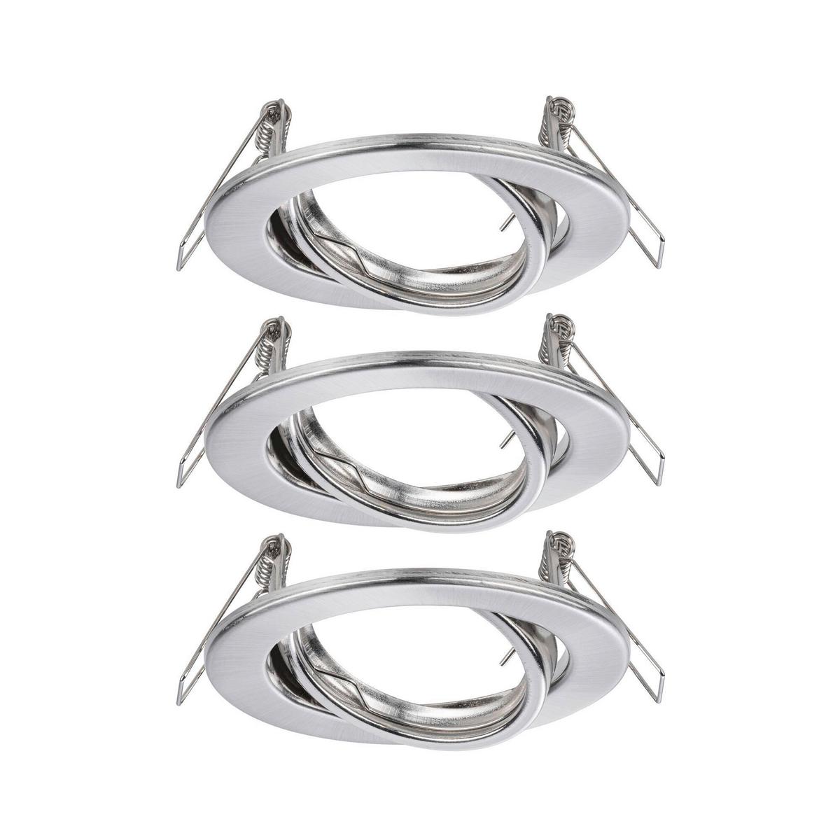 Deckenleuchte 3er-Set Ø 9 cm ohne Leuchtmittel, Rund - Basics, Metall (9cm) - Paulmann