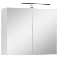 Spiegelschrank Spree Mit Led 2-Türig 70x60x20 Cm - Weiß, MODERN, Glas/Holzwerkstoff (70/60/20cm) - MID.YOU