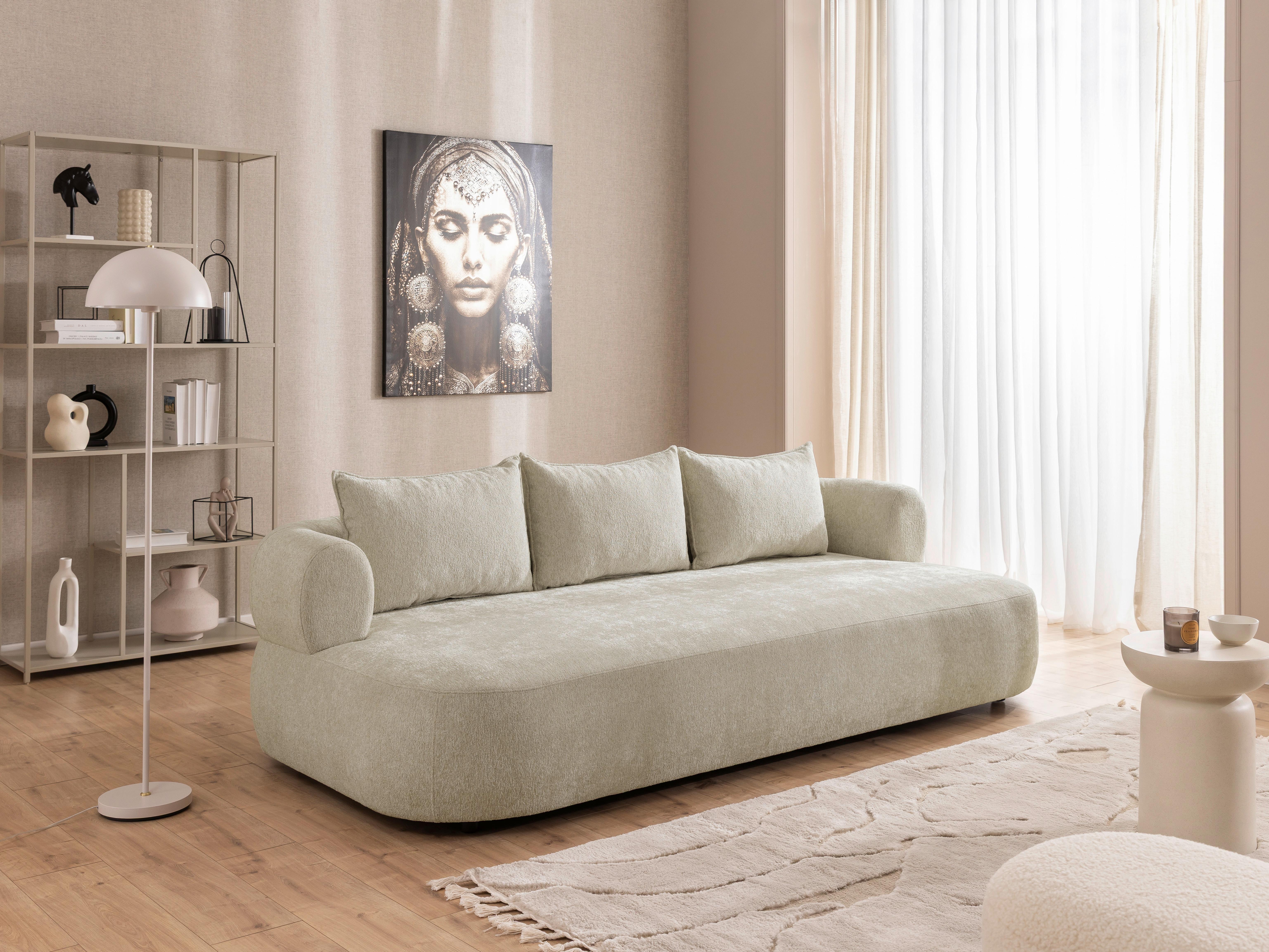 Bigsofa Ferro Beige B: 240 Cm - Beige/Schwarz, Design, Textil (240/76/122cm) - Livetastic