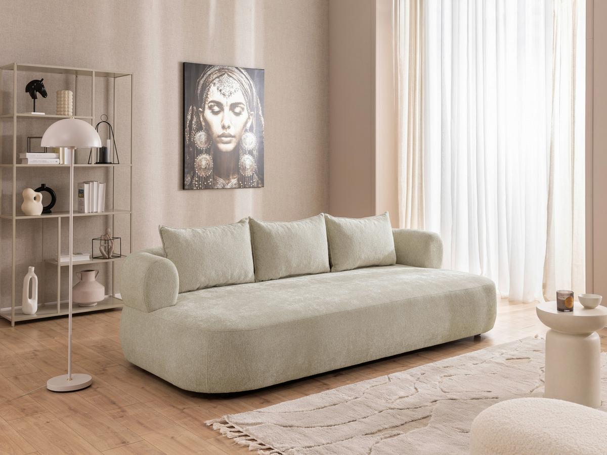 Bigsofa Ferro Beige B: 240 Cm - Beige/Schwarz, Design, Textil (240/76/122cm) - Livetastic