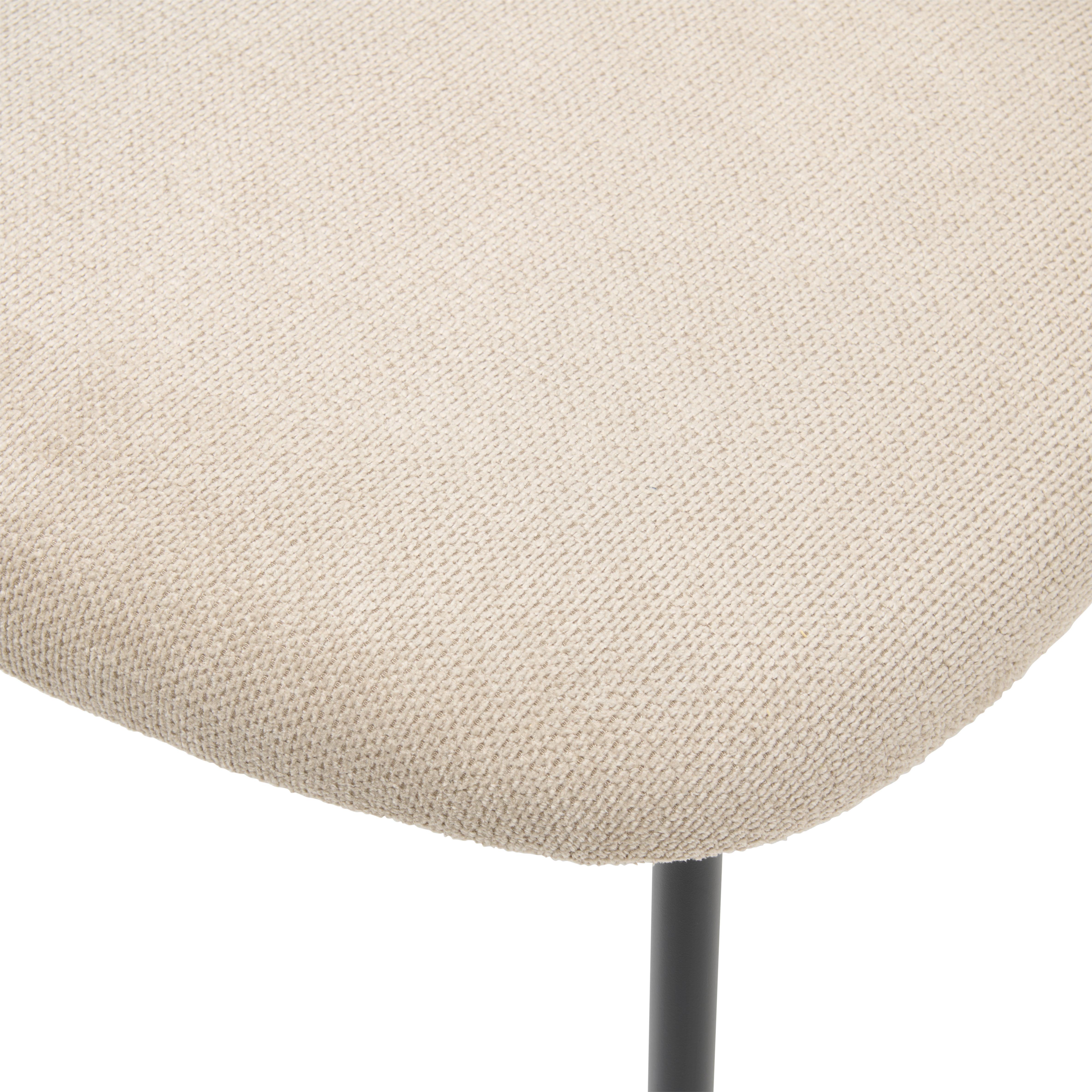 Vierfußstuhl Fenja Webstoff Beige, B: 53 Cm - Beige/Schwarz, KONVENTIONELL, Textil/Metall (53/80/57cm) - MID.YOU