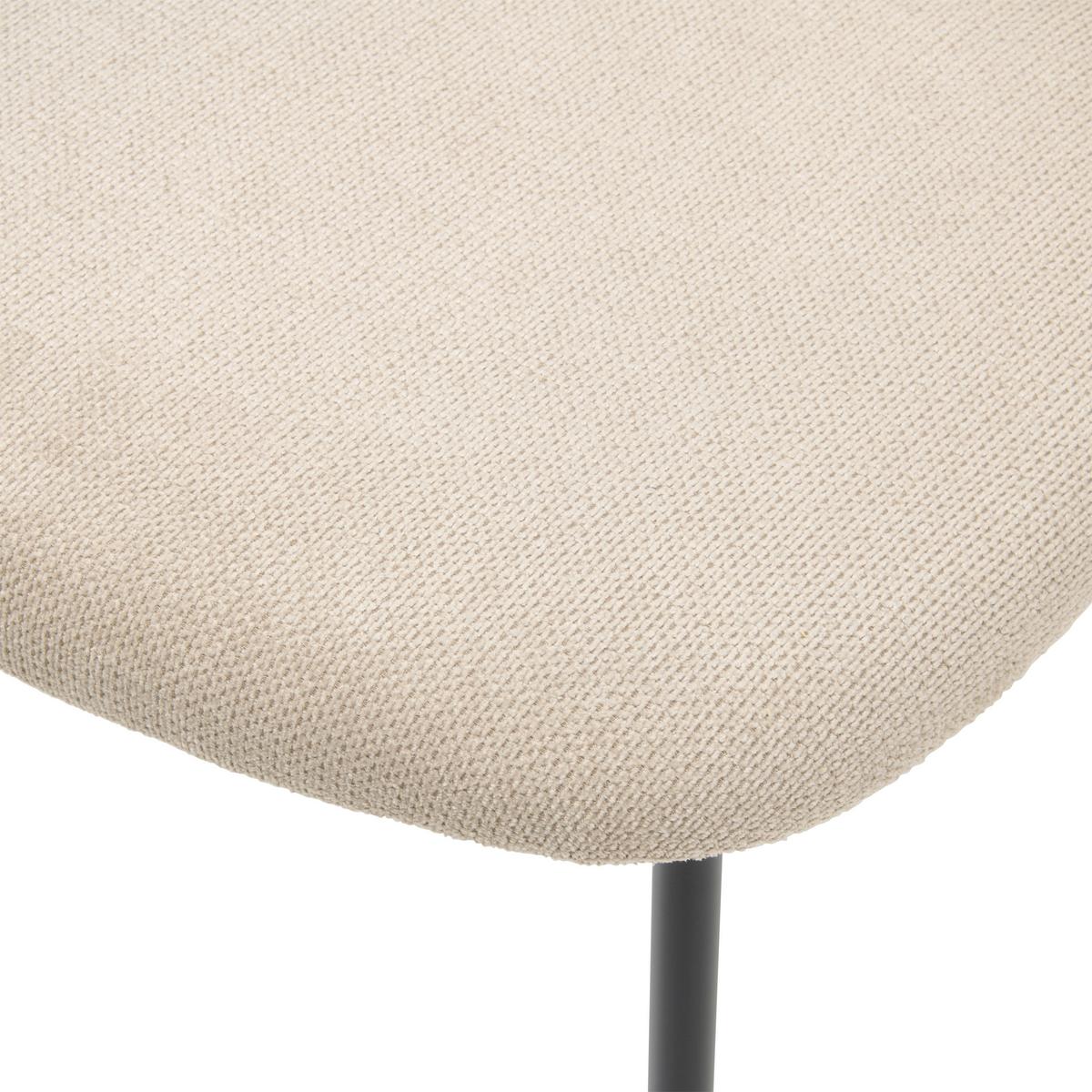 Vierfußstuhl Fenja Webstoff Beige, B: 53 Cm - Beige/Schwarz, KONVENTIONELL, Textil/Metall (53/80/57cm) - MID.YOU
