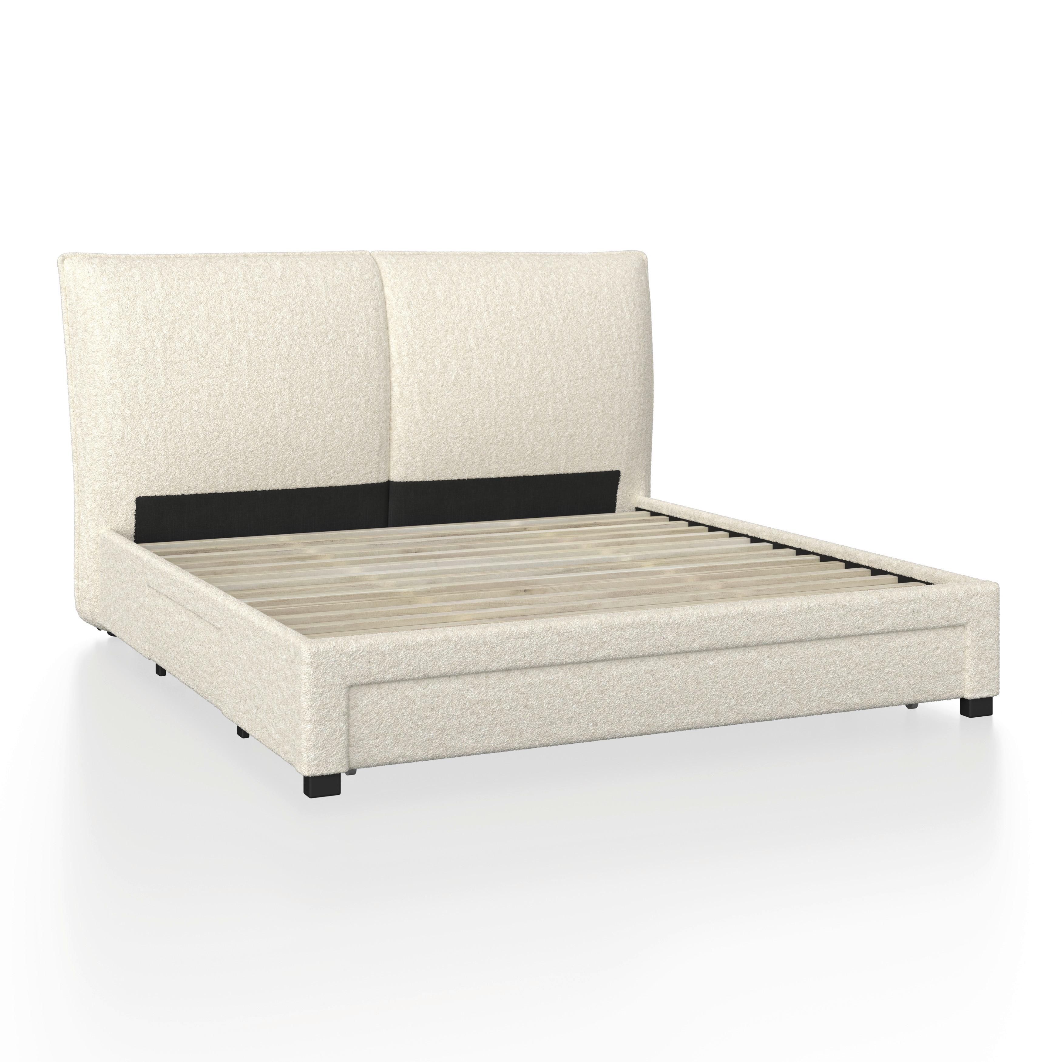 Čalúnená posteľ ELLI 180x200, krémová - svetlohnedá/čierna, Modern, drevo/kompozitné drevo (180/200cm) - Bessagi Home
