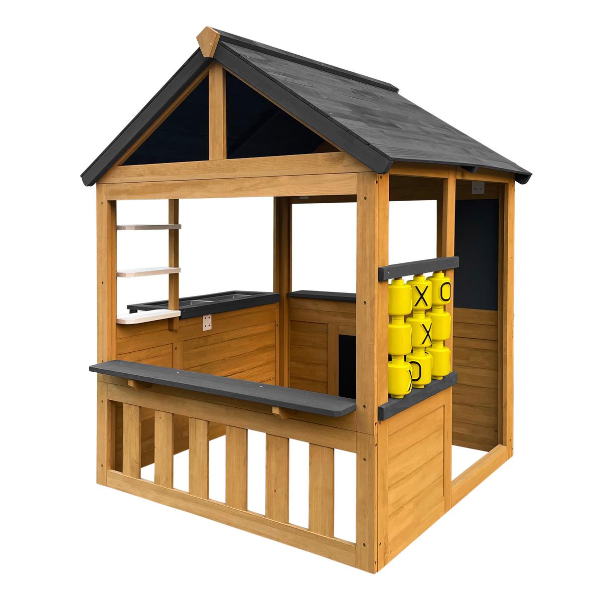 Spielhaus Lynn Natur - Anthrazit/Braun, Basics, Holz (108/105/130cm)