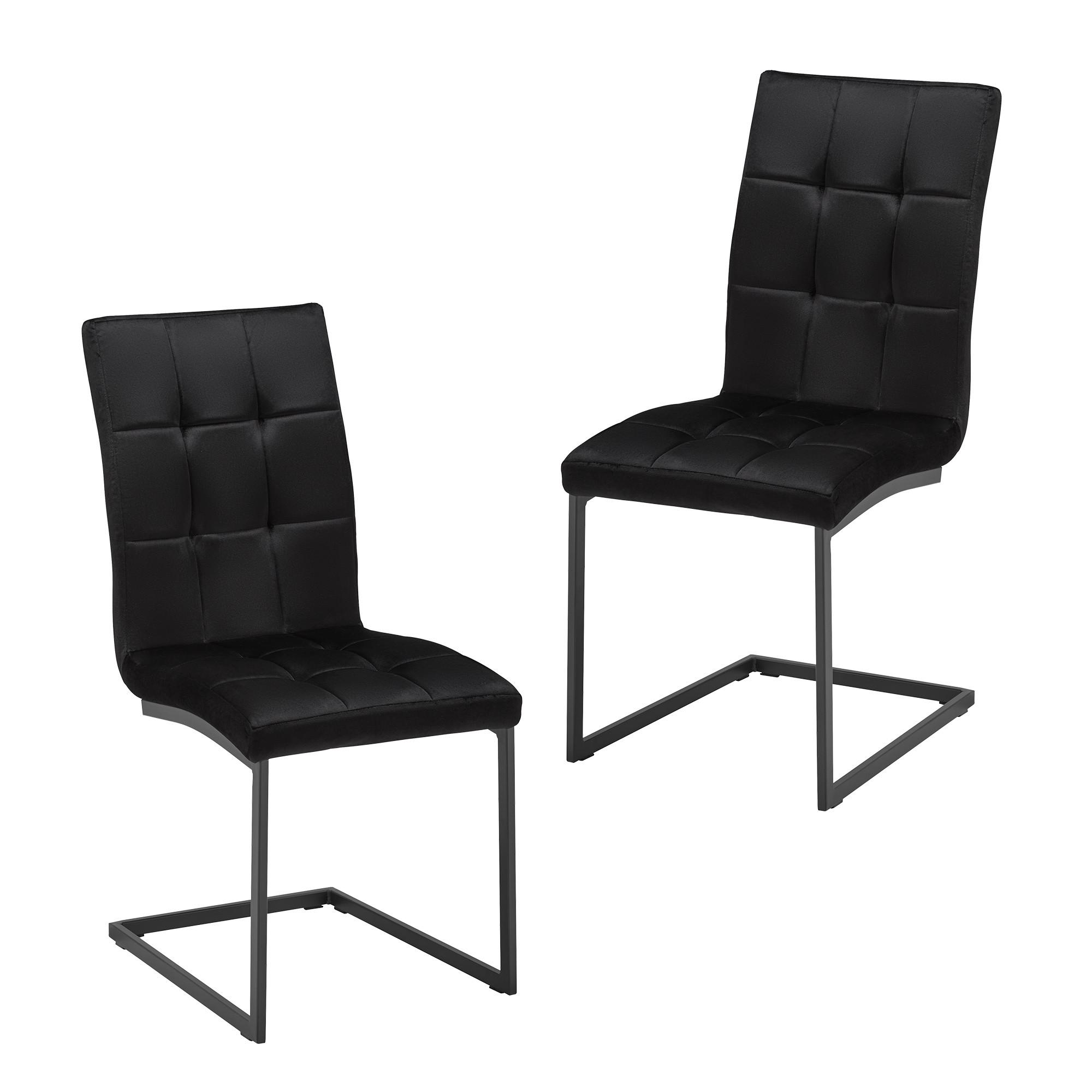 Dvojdielna sada stoličiek MELA čierna - čierna, Modern, kov/textil (44/95/60cm) - PBJ